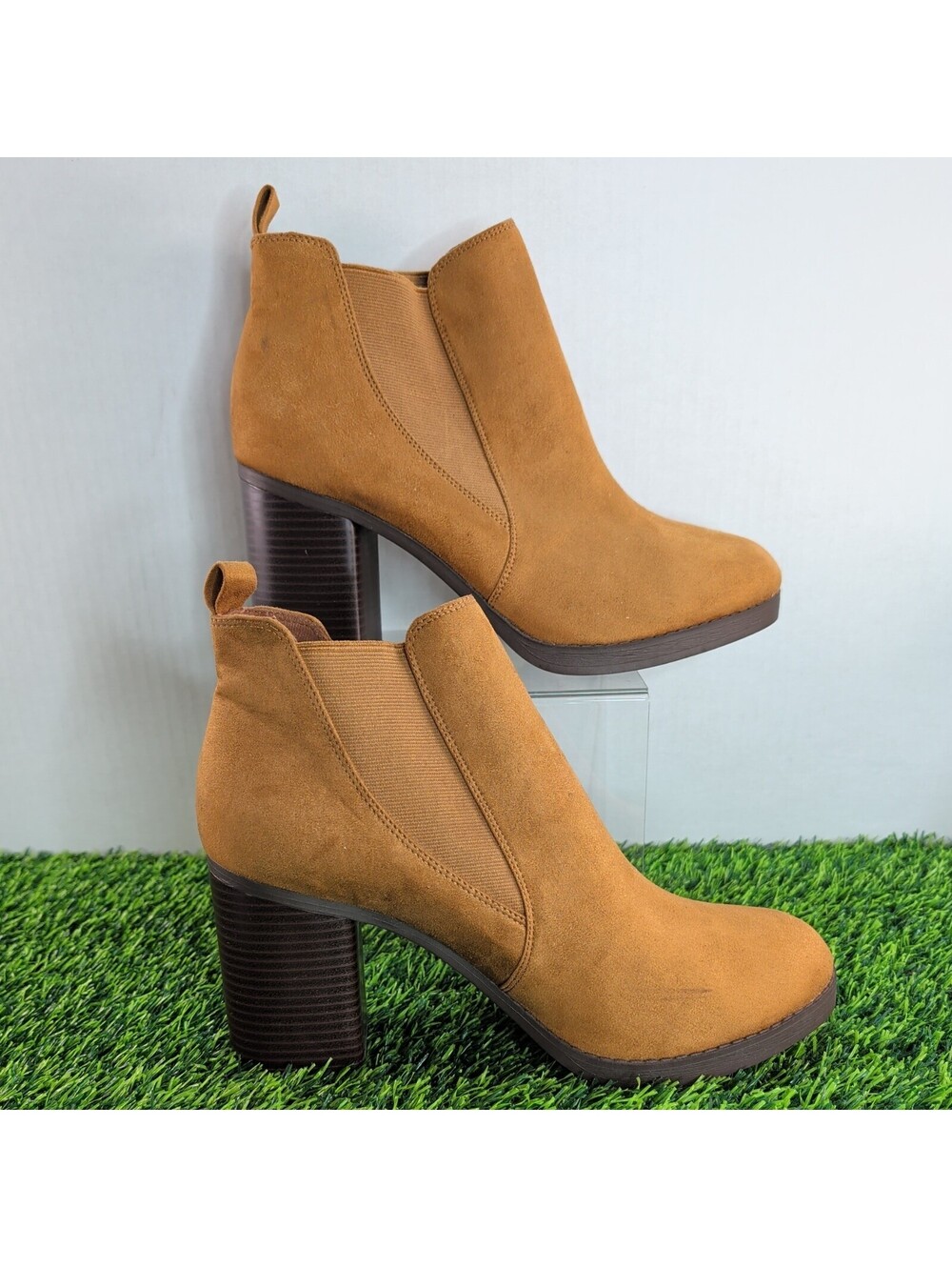 American Eagle Womens Chestnut Suede Chelsea Ankle Bootie Slip On Size 12
